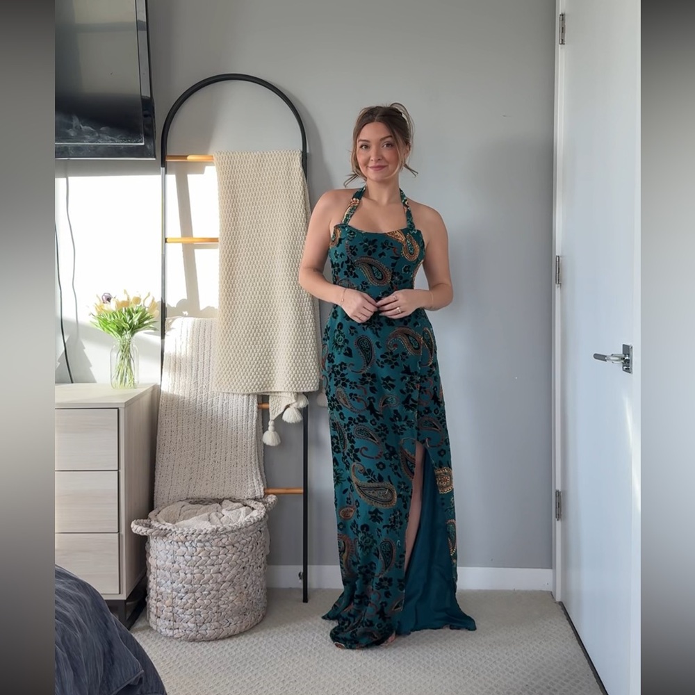 Selina Teal Multi Maxi dress